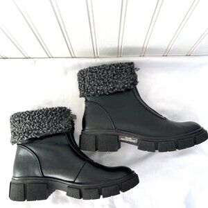 New Blondo Plaka Waterproof Boot Size 6 Black Leather Lug Sole Leather Winter